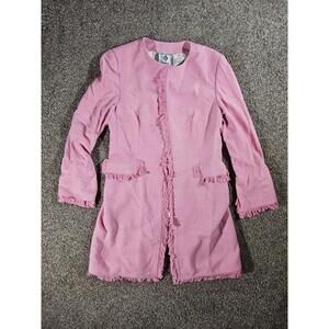 Daslu Sao Paulo Brazil Pink silk over coat Sz 44